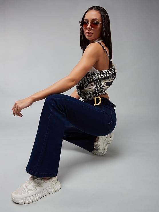 Dolce Crudo Women's Straight Stretchable Denim Jeans - Image 2