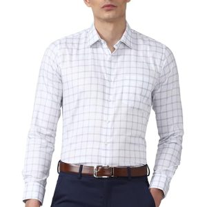 Slim Fit Checkered Solid Shirt