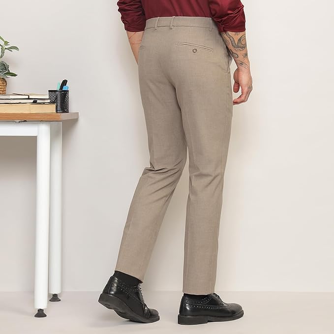 SUBTRACT Men 4 Way Stretch Wrinkle Free Slim Fit Formal Trouser with 2 inch Flexible Waistband | Men's Pants for Office or Party - Image 4