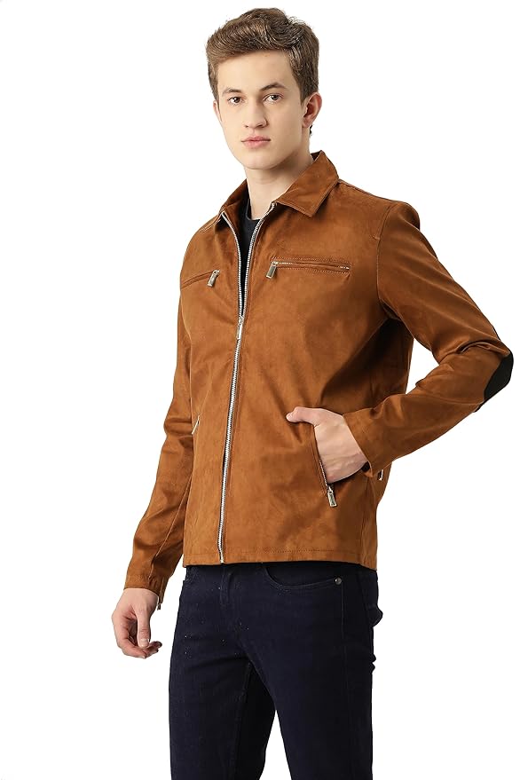 Leather Retail Suede Faux Leather Jacket For Men's - Image 4