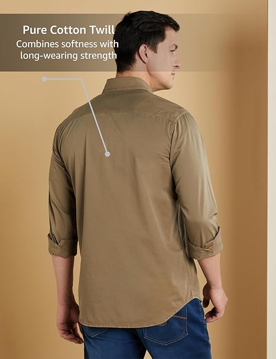 Men's Casual Washed Cotton Shirt - Image 4