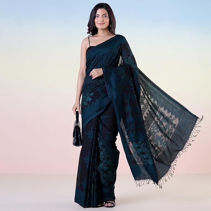 navyasa liva jacquard woven saree - Image 4