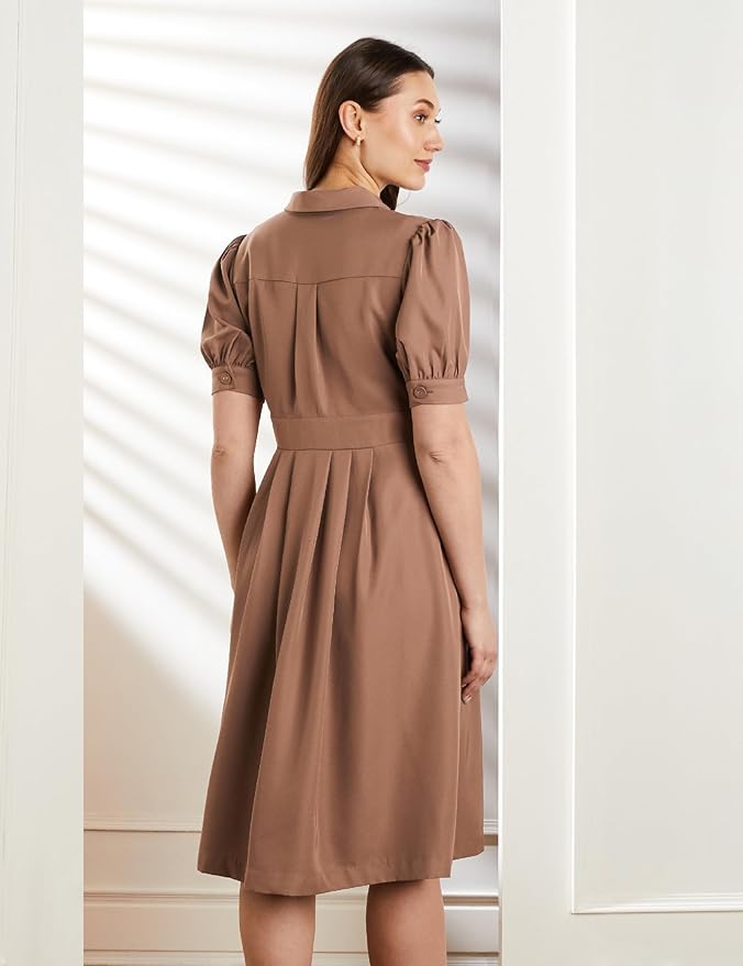 Women's Desk-to-Dinner' Fit & Flare Wrap Dress - Image 2