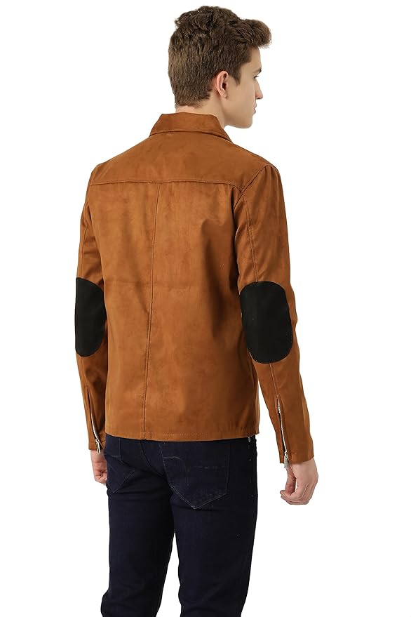 Leather Retail Suede Faux Leather Jacket For Men's - Image 5
