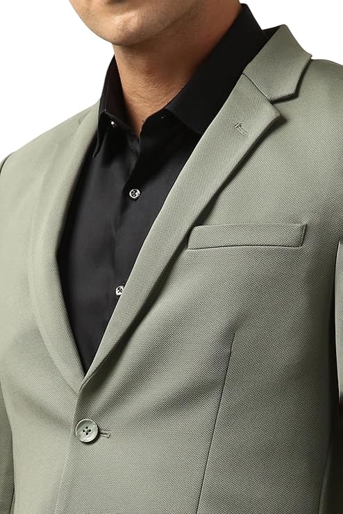 Peter England Men's Neo Slim Knit Textured Blazer - Image 2