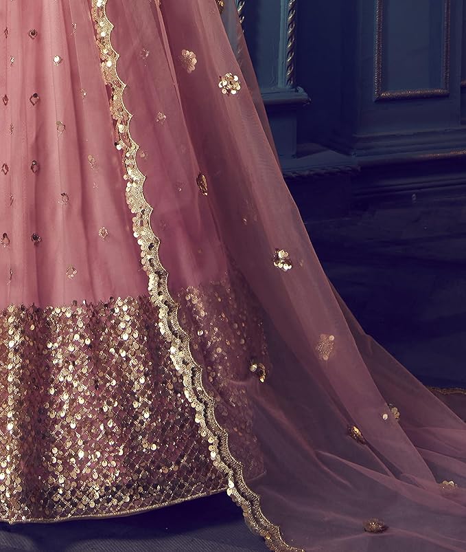 Women's Net Semi Stitched Lehenga Choli with Dupatta - Image 4