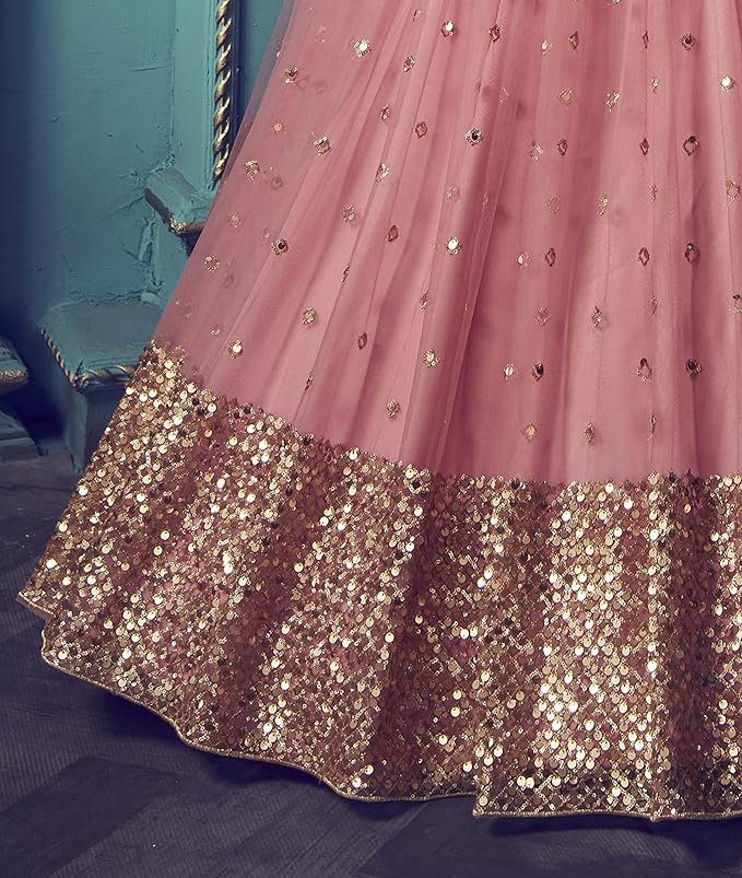 Women's Net Semi Stitched Lehenga Choli with Dupatta - Image 6