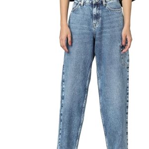 Women Straight Fit High-Rise Clean Look Light Fade Pure Cotton Jeans